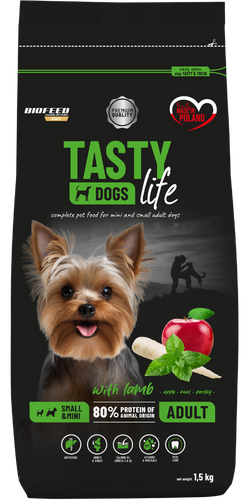 Karma dla psa Tasty Dogs Life z jagnięciną 1,5 kg (mini i małe rasy)