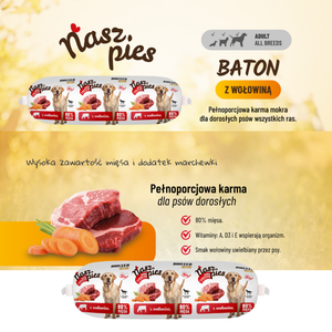 MEGA PAKA: Nasz Pies Baton z wołowiną 10 szt. x 1000 g