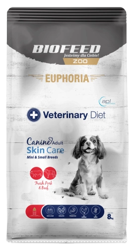 Karma dla psów EUPHORIA Veterinary Diet Canine SKIN CARE Wieprzowina & Wołowina (mini i małe rasy) 8 kg