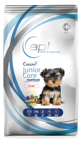 Karma sucha z wołowiną APL Canine Junior Care (małe rasy) 8 kg