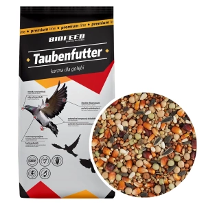 Zestaw: BIOFEED Karma dla gołębi ROZPŁODOWO-LOTOWA '19 (bez pszenicy) 2x 25 kg + GRATIS: BIOFEED Zucht Tauben 1 kg