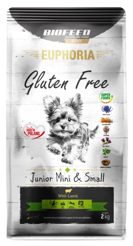 Karma dla szczeniąt EUPHORIA Gluten Free z jagnięciną (rasy mini i małe) 2 kg