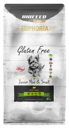 Karma dla szczeniąt EUPHORIA Gluten Free z jagnięciną (rasy mini i małe) 12 kg