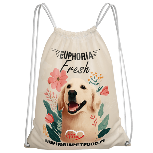 Dwustronny workoplecak z nadrukiem "Moje szczęście ma cztery łapy"