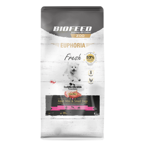 ZESTAW: Karma dla psów EUPHORIA Fresh z indykiem i królikiem (mini i małe rasy) 8 kg + saszetka Tasty Dogs Life Duck 500 g ZA 1 GR