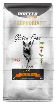 ZESTAW: Karma dla kotów EUPHORIA Gluten Free Cat INDOOR Indyk & Gęś 8 kg + 1,5 kg ZA 1 GR
