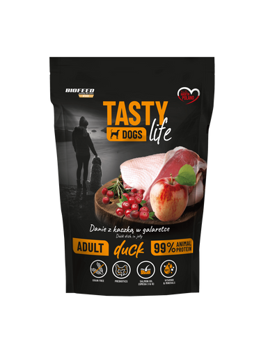Mokra karma dla psów Tasty Dogs Life KACZKA 90% - danie w galaretce (saszetka) 150 g