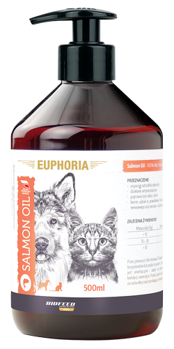 Olej z łososia dla psa i kota EUPHORIA Salmon Oil 500 ml