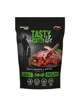 ZESTAW: Mokra karma dla psów Tasty Dogs Life JAGNIĘCINA 90% - danie w galaretce (saszetka) 10x 500 g