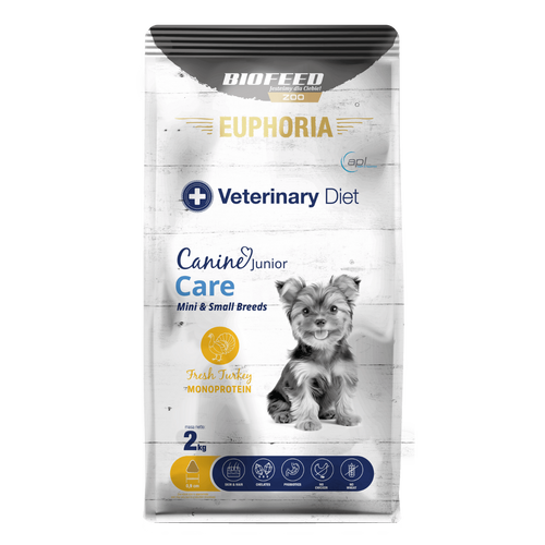 Karma dla szczeniąt EUPHORIA Veterinary Diet Canine JUNIOR CARE Indyk Monoprotein (mini i małe rasy) 2 kg