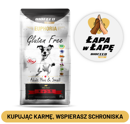 Karma dla psów EUPHORIA Gluten Free z wołowiną (mini i małe rasy) 12 kg