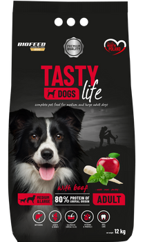 Karma dla psa Tasty Dogs Life z wołowiną 12 kg (średnie i duże rasy)