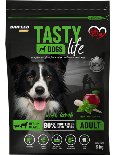 Karma dla psa Tasty Dogs Life z jagnięciną 3 kg (średnie i duże rasy)